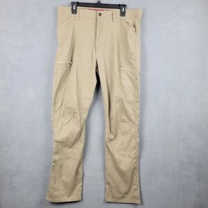 Wrangler All Terrain Cargo Pants Mens 34x32 Beige Stretch Mid Rise‎ Straight Leg